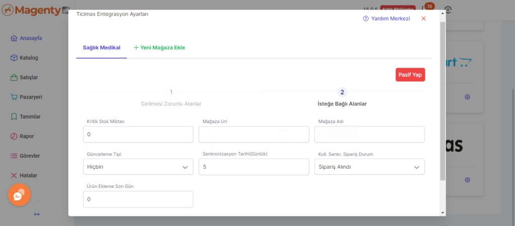 Magenty ticimax entegrasyonu